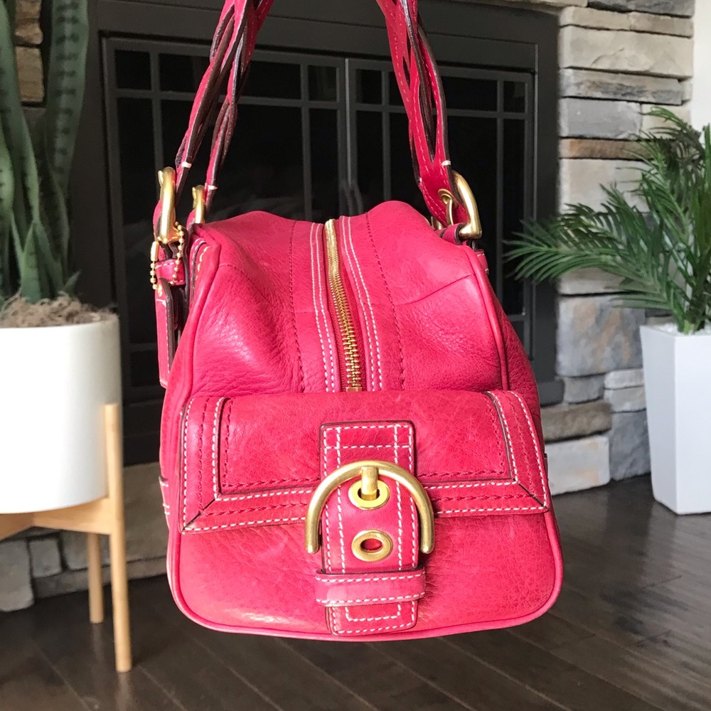 Coach Mia Vintage Leather Shoulder Bag 10048 Y2K 2006, Rare Pink, Braided Strap - Picture 2 of 16